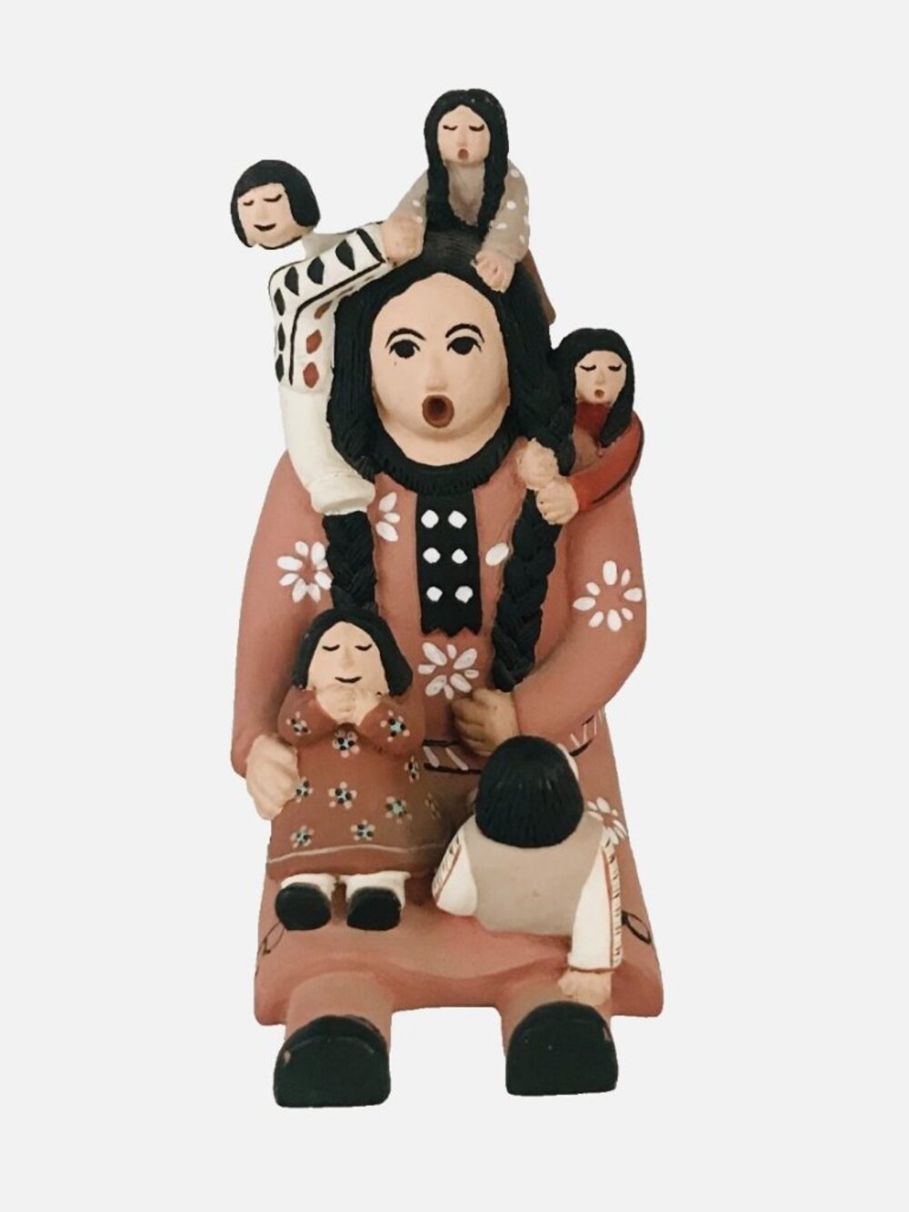 Native American Pueblo Storyteller Doll Original Clay Hand-Painted Pottery